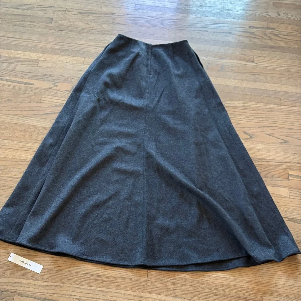 Reformation Lucy Skirt Charcoal Gray Wool‎ Blend Maxi A-Line Size 6 NEW